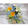 埼玉県志木市花便りサンクス三上の花　お供えアレンジ（白＆青）